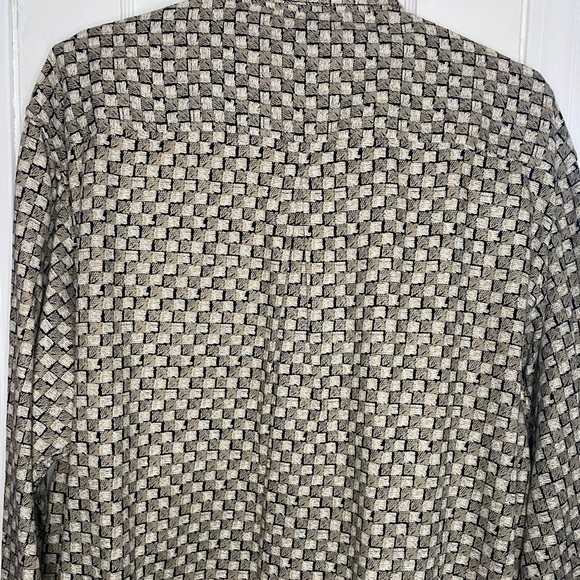 Enro Mens XL 100% Cotton Checkered Pattern Long Sleeve Button Down Shirt - Picture 4 of 4